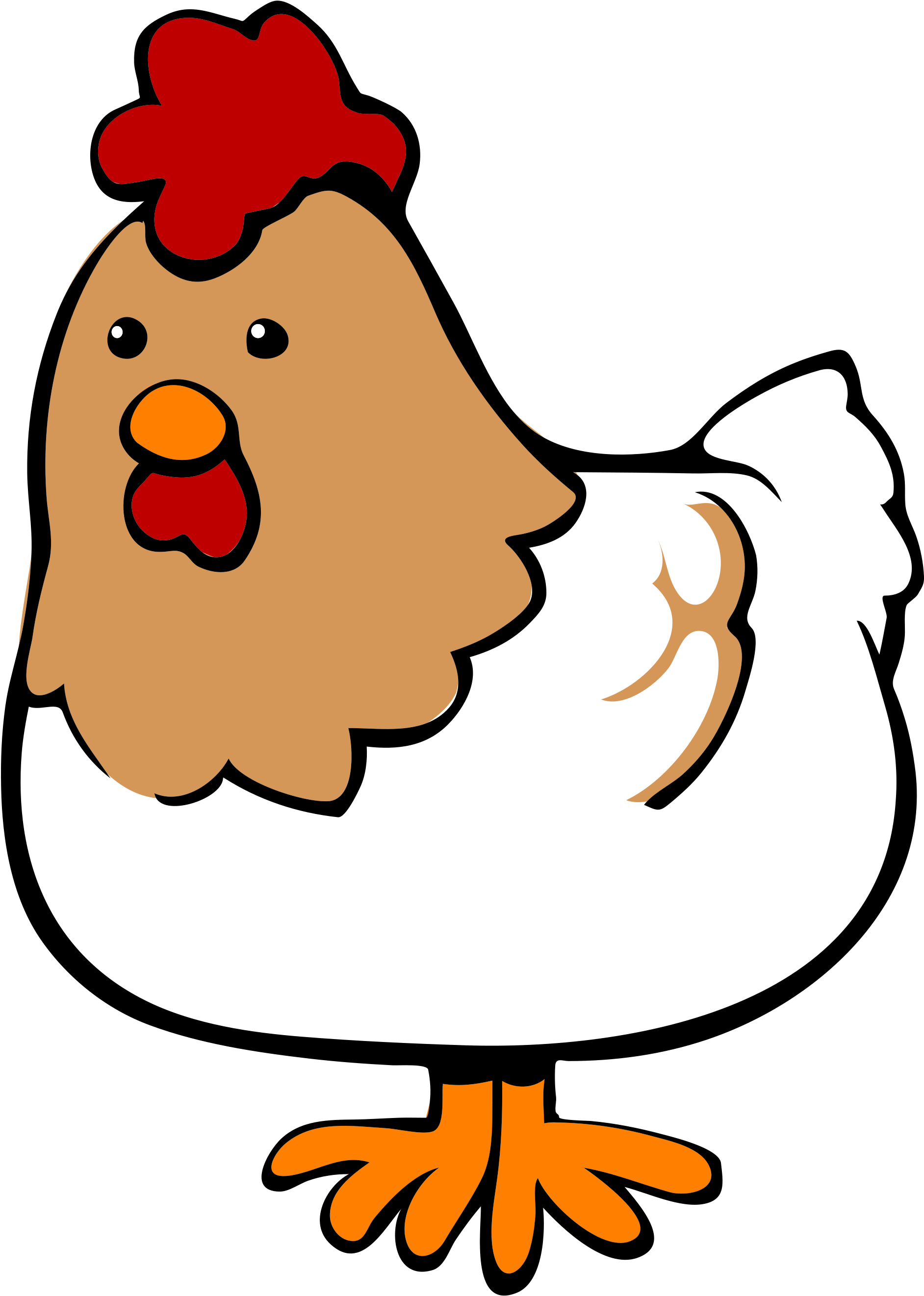 Hen Png Cartoon - Chicken Clipart Transparent Png (2000x2833), Png Download
