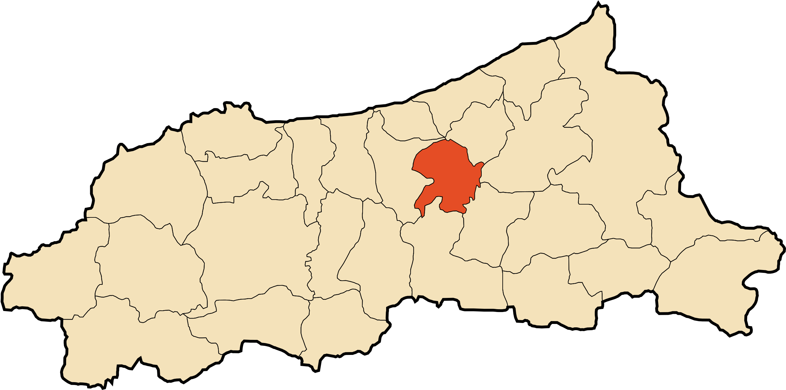 Dz 18 Bordj Thar - Map Clipart (2508x1245), Png Download