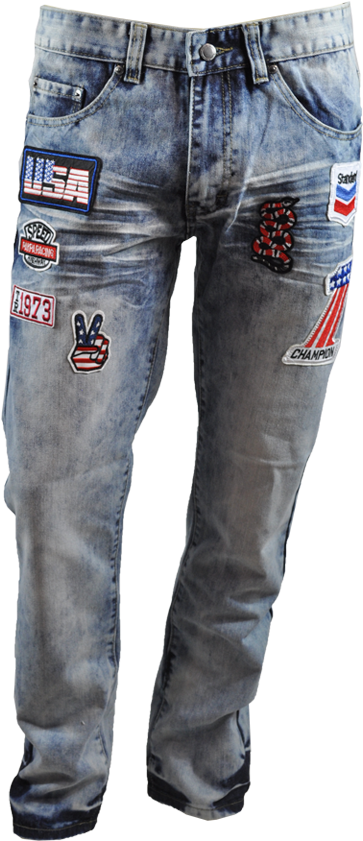 Men's Racing Patch Jean - Pocket Clipart (1070x840), Png Download