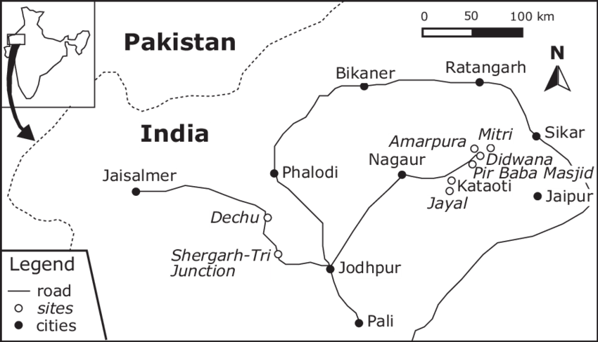 Map Showing The Location Of The Study Sites In The - Map Clipart (850x487), Png Download