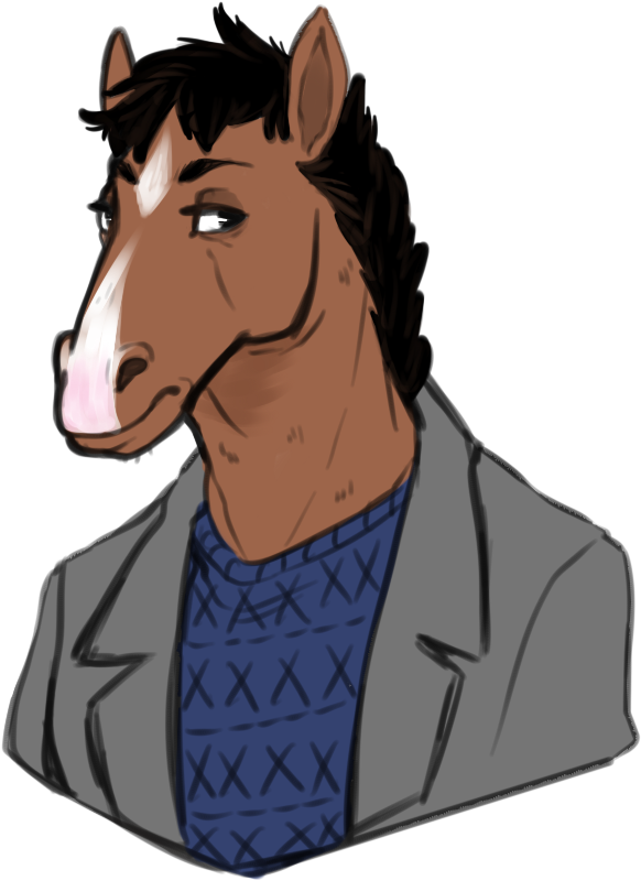 - Bojack Horseman Drawing , Png Download - Mustang Horse Clipart (582x800), Png Download