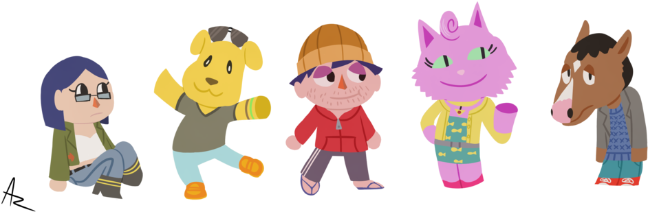 "animal Crossing Bojack" By Tuna-loony - Bojack Horseman Animal Crossing Clipart (1024x433), Png Download