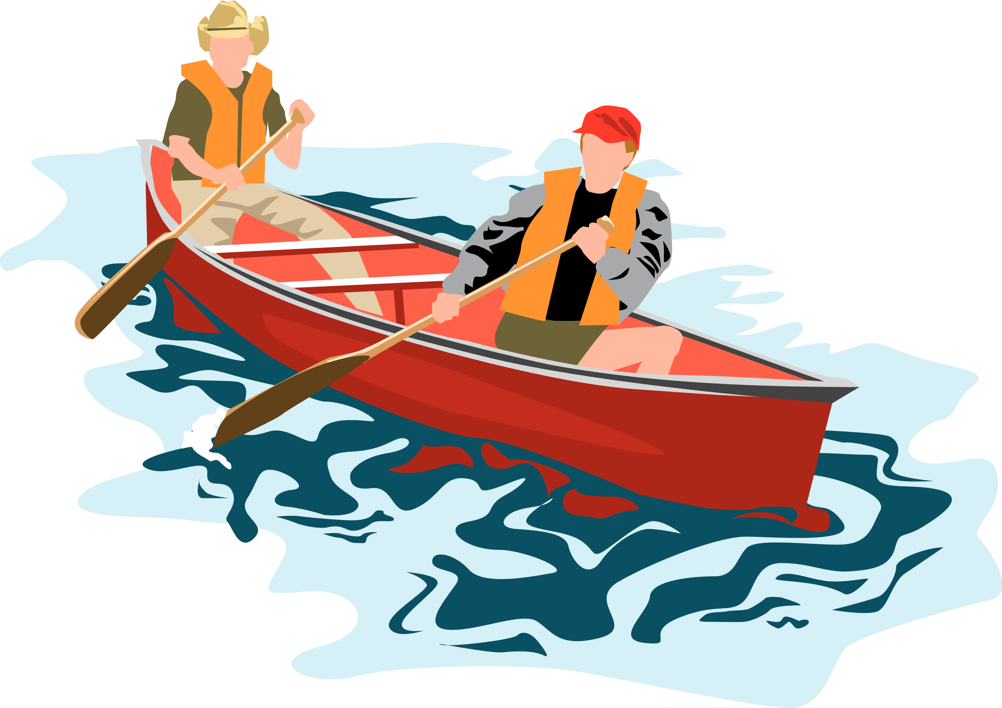 Download Campers In A Canoe Rowing Canoe Clip Art Png Download Png