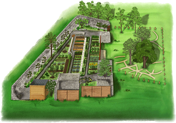 Plan Du Jardin Historique De Mont-dauphin - Floor Plan Clipart (800x640), Png Download