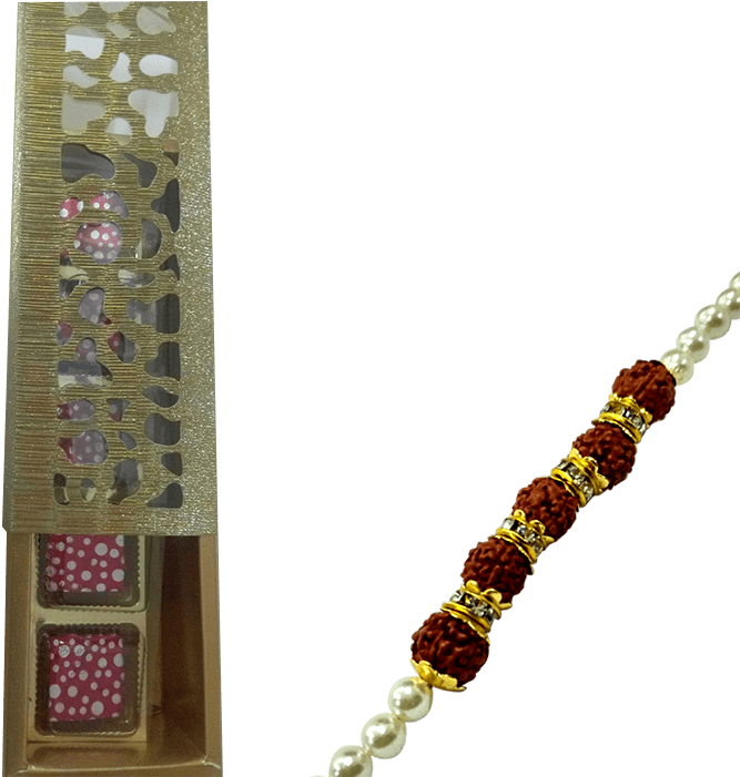 Exclusive Designer Rakhis With Chocolates - Bead Clipart (700x700), Png Download
