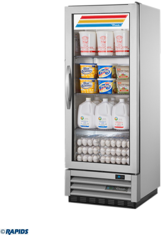 True T 12g Hc Fgd01 Single Glass Door Refrigerator - Refrigerator Clipart (700x850), Png Download