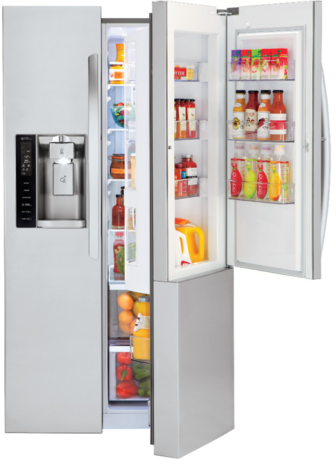 498 X 795 12 - Lg Side By Side Refrigerator Door In Door Clipart (498x795), Png Download
