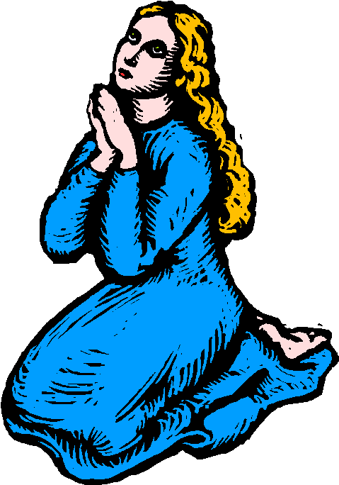 Mary Mother Of Jesus Clipart - Cartoon Lady On Her Knees - Png Download (479x684), Png Download