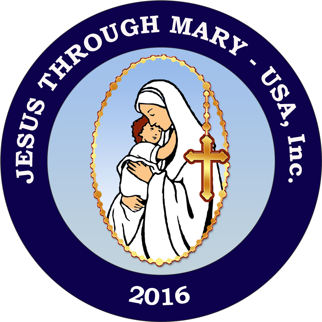 Jesus Through Mary Clipart - Large Size Png Image - PikPng