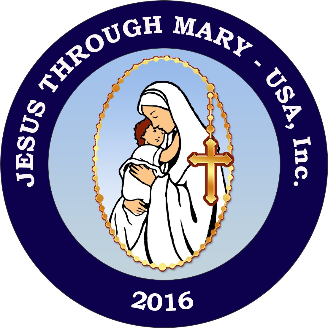 Jesus Through Mary Clipart (1240x1224), Png Download