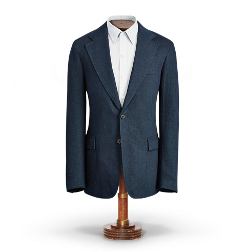 Indigo Cotton Sport Coats Trousers Ralph Lauren - Coat Clipart (506x630), Png Download