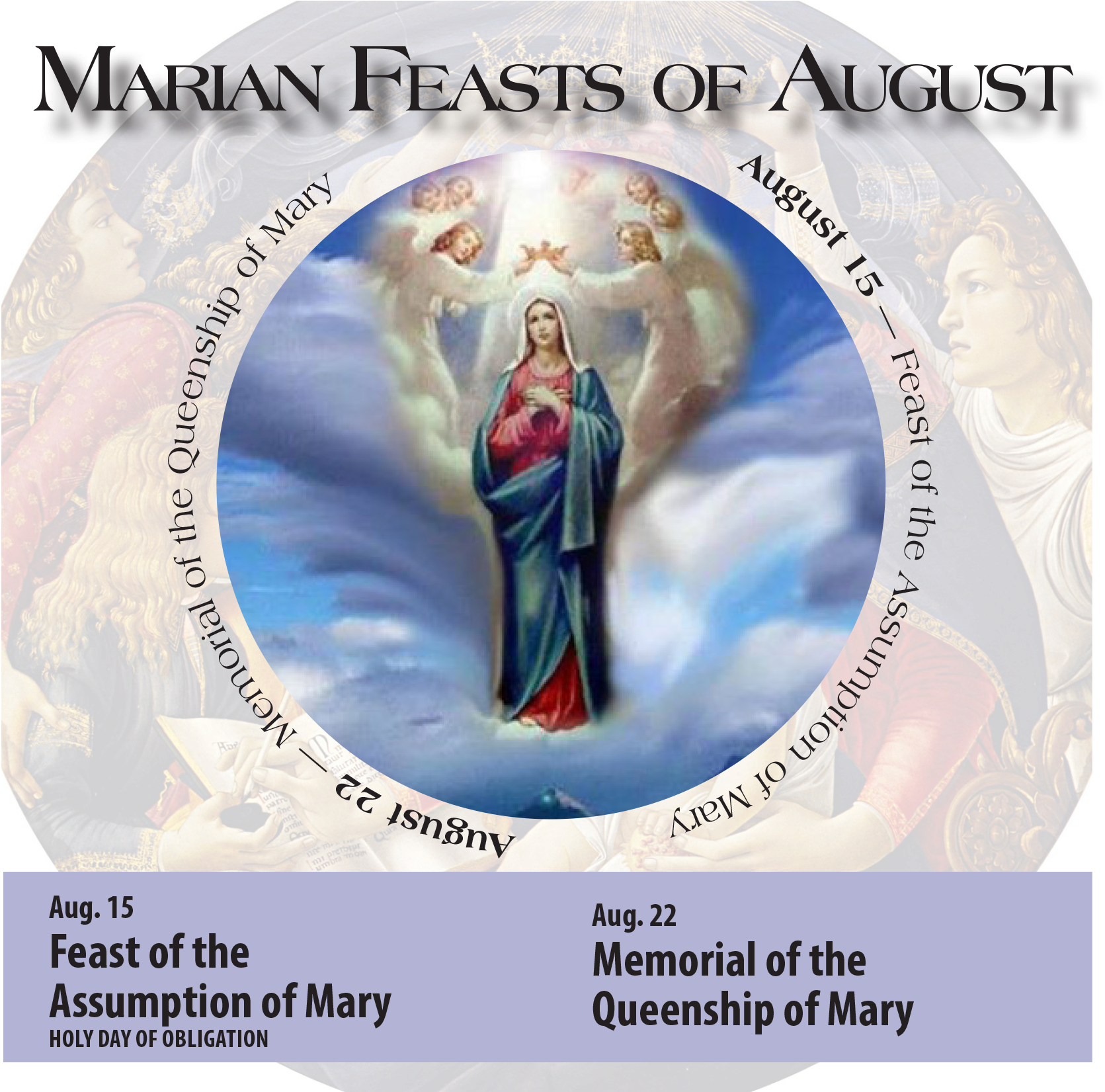 Marianaugust - Happy Feast Of Assumption Clipart (1697x1652), Png Download