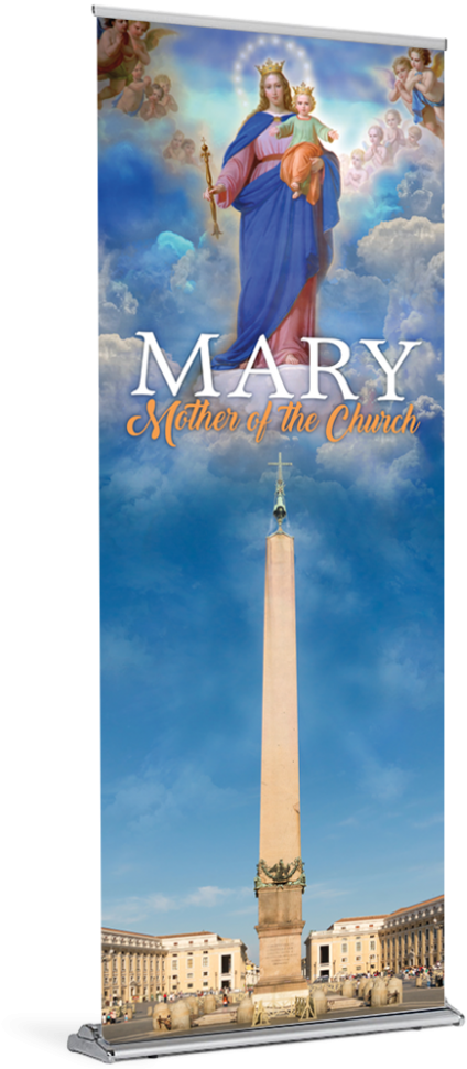 Mary Mother Of The Church Banner A - Maria Auxiliadora Y Don Bosco Clipart (1024x1024), Png Download