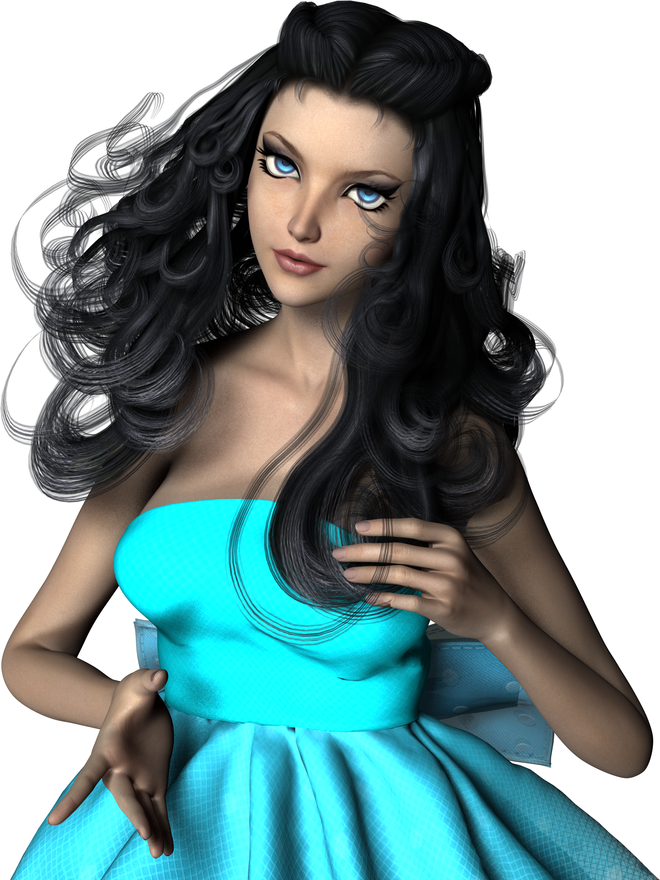 Woman Girl Dress Fashion Blue 981665 - Girl Clipart (2318x3000), Png Download
