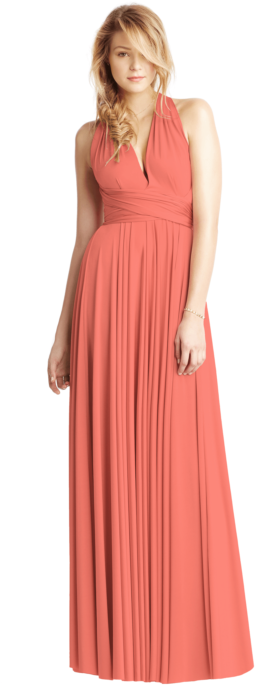 Twobirds Classic Ballgown In Coral - Gown Clipart (1440x2560), Png Download