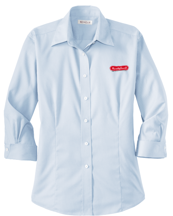 Red House Ladies 3 4 Sleeve Dobby Non Iron Button Down - Bata Esd Cuello Mao Clipart (700x700), Png Download
