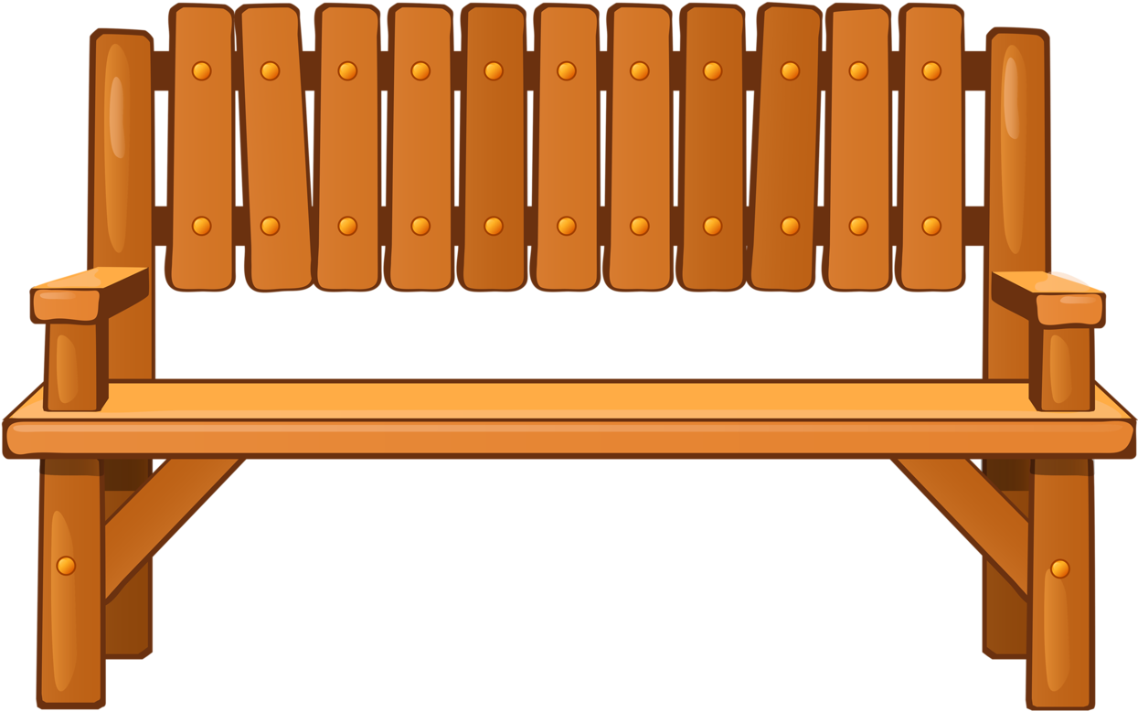Wooden Clipart Bench - Wooden Furniture Clipart - Png Download (1280x839), Png Download