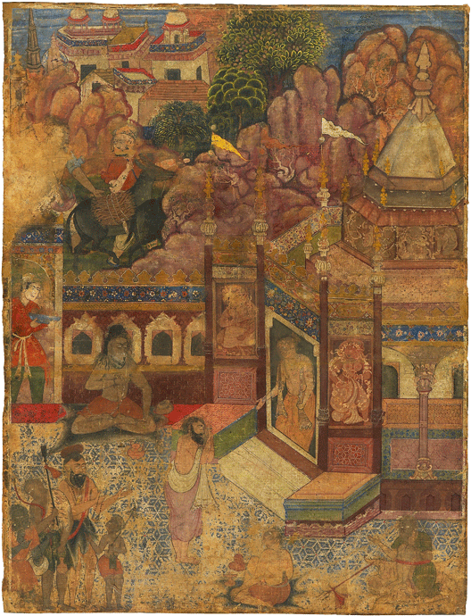 A Supplicant At A Hindu Temple - Painting Clipart (600x800), Png Download