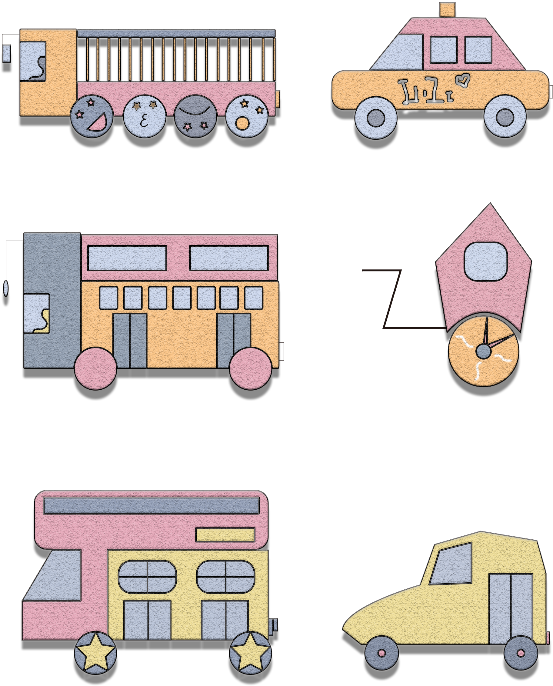 Car Transportation Decorative Pattern Cute Png And Clipart (2048x2738), Png Download