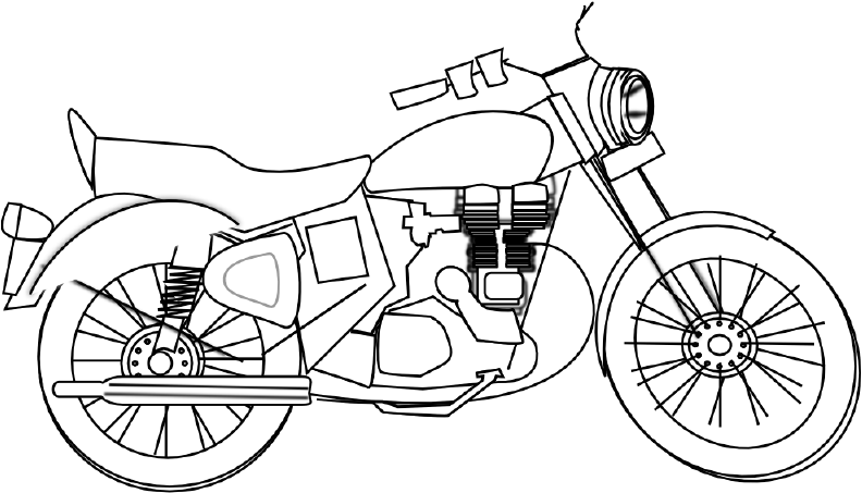 The Top Best Blogs On Motorcycle - Motorcycle Black And White Clipart (800x503), Png Download