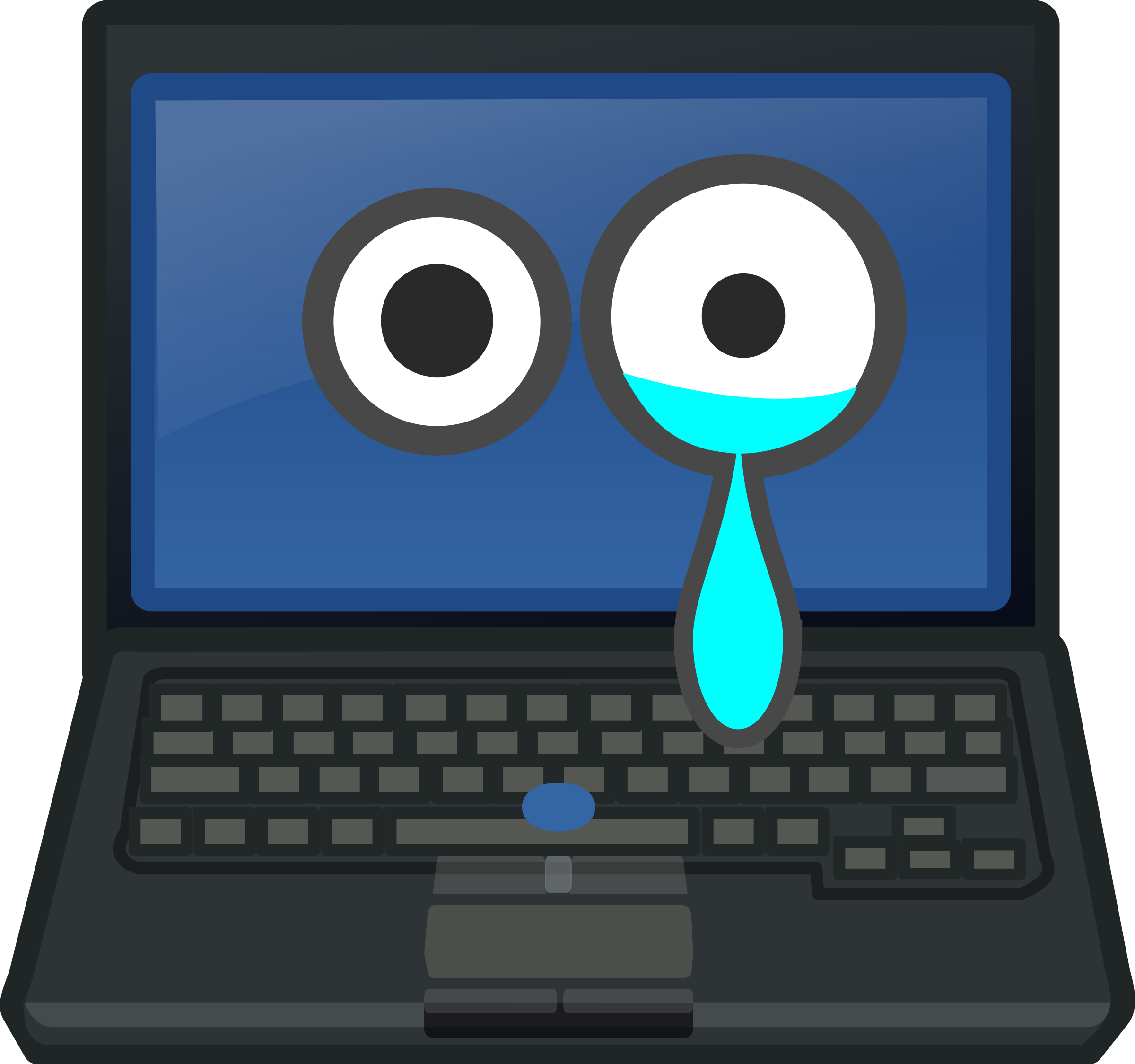 Laptop Crying Eye Contact Inside Laptop Clipart - Png Download (2400x2249), Png Download