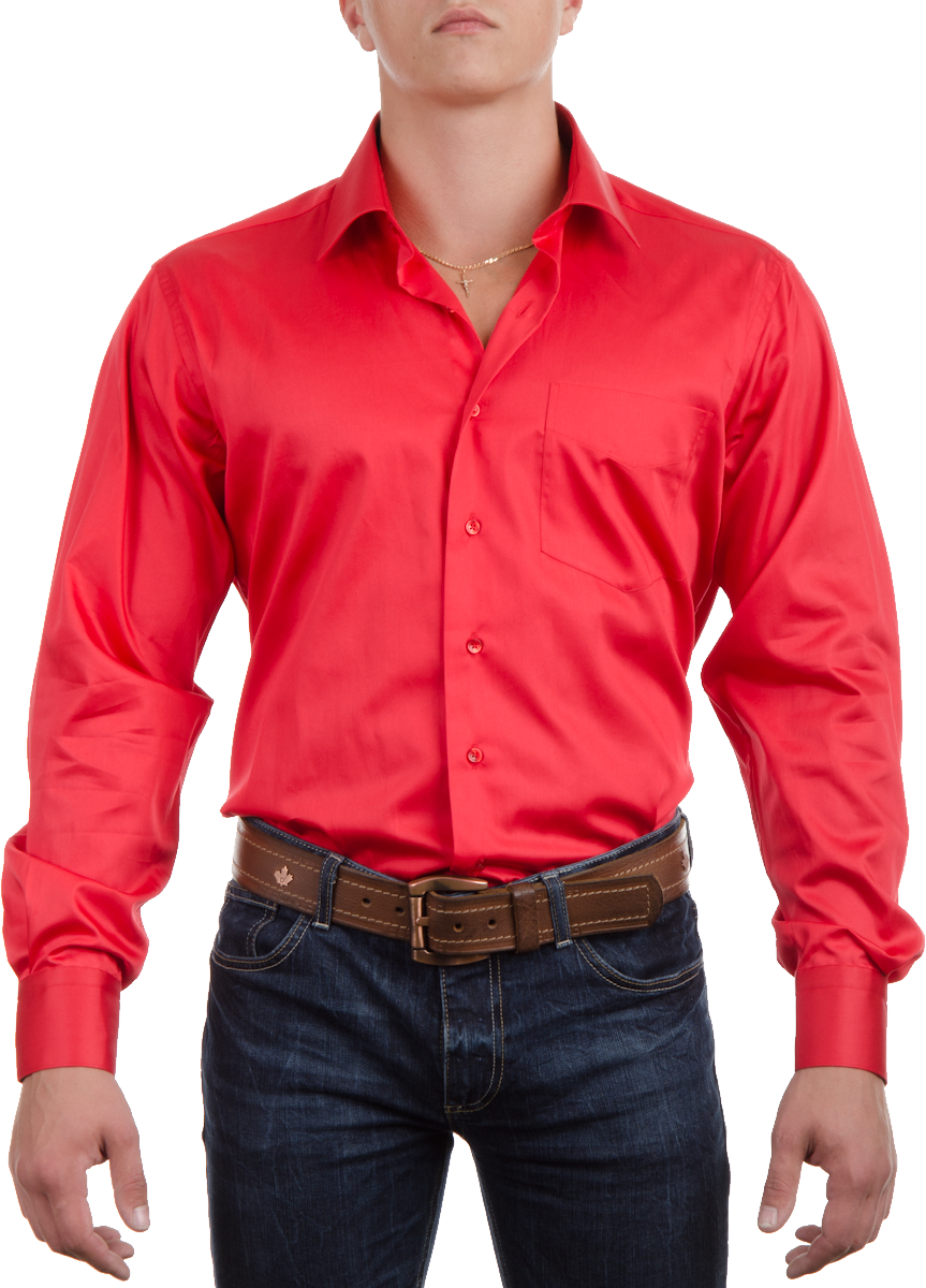 Red Dress Shirt Png Image - Red Dress Shirt With Jeans Clipart (863x1200), Png Download