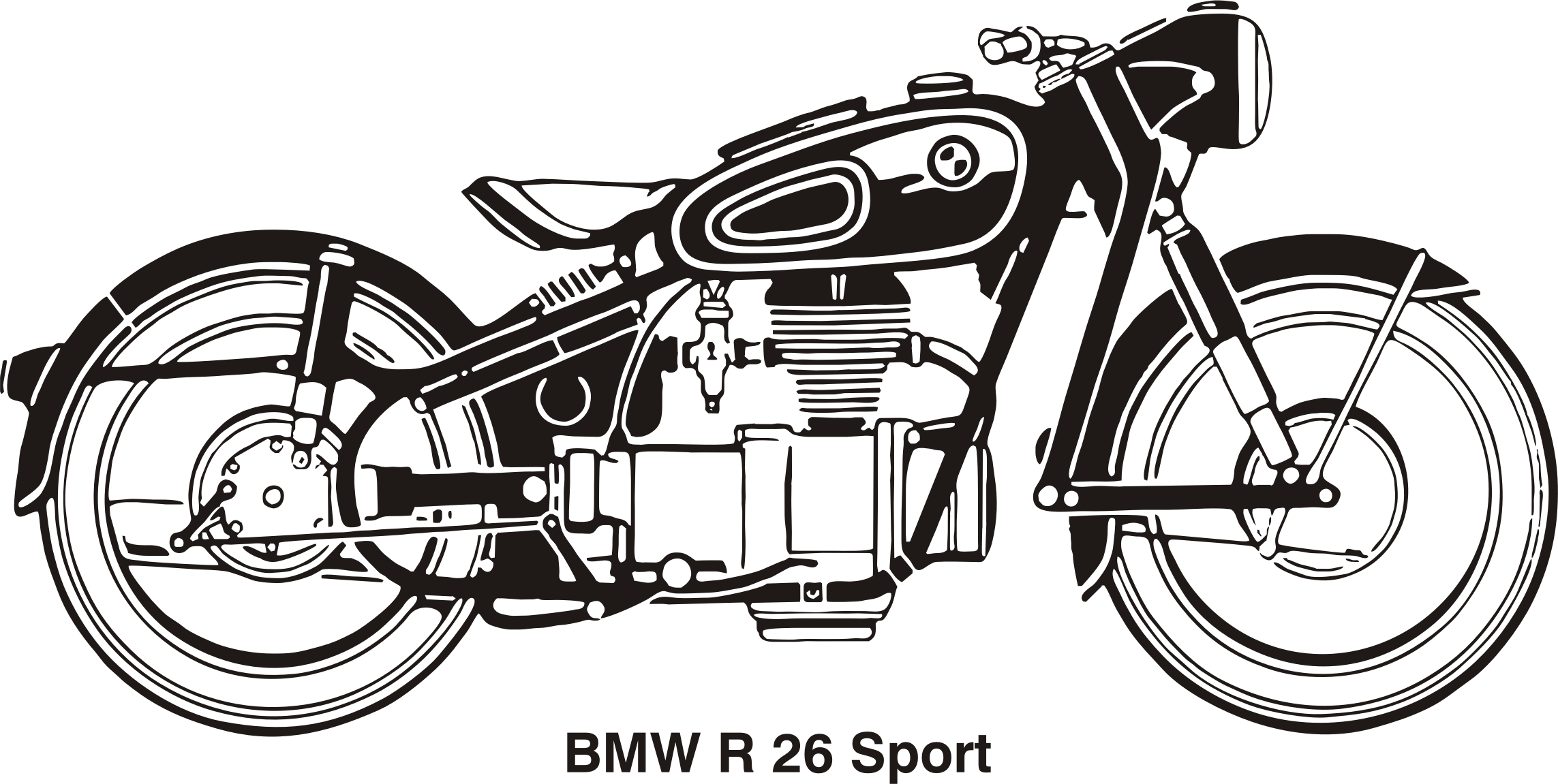 Motorcycle Clipart Bmw - Bmw R26 - Png Download (2286x1151), Png Download