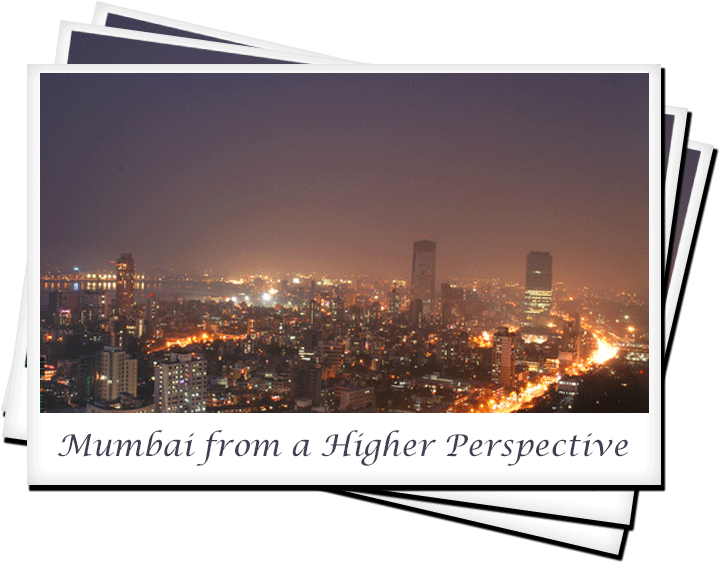 Mumbai Higher Perspective - Mumbai By Night Clipart (763x575), Png Download