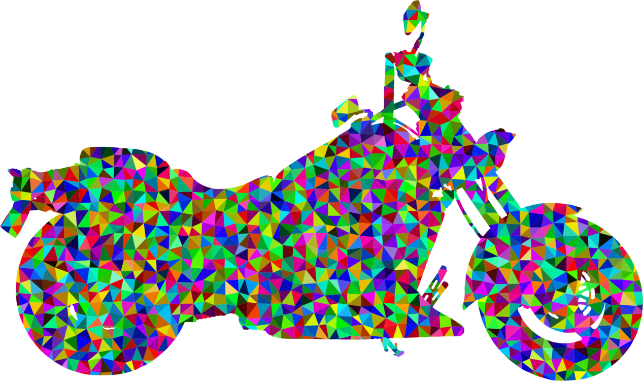 Motorcycle Helmets Harley-davidson Bicycle Motorcycle - Rainbow Motorbike Clipart (1267x750), Png Download