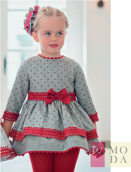 Vestido Dolce Petit 20 2243 V - Dolce Petit Grey And Red Dress Clipart (600x600), Png Download