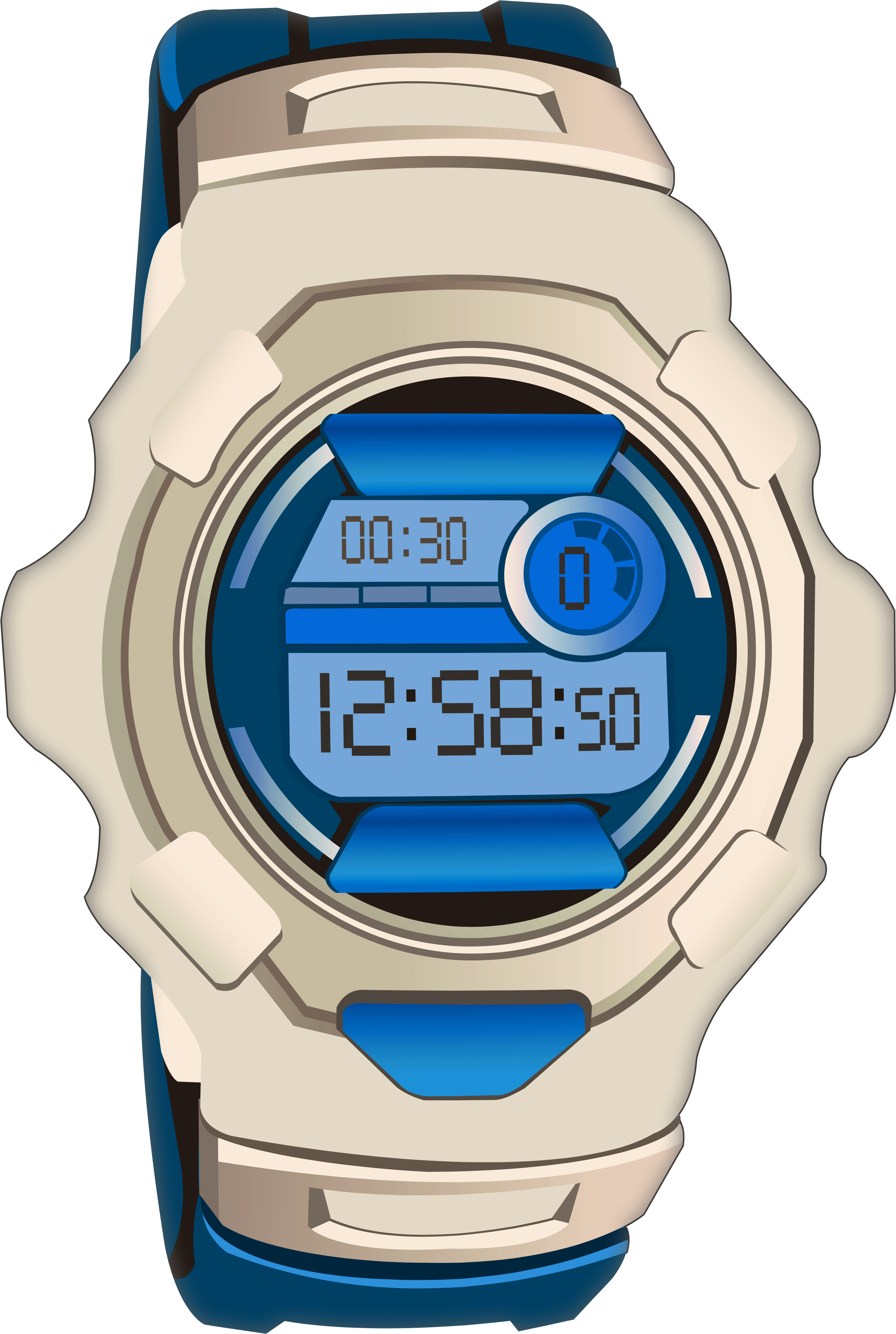 Blue Sport Digital Watch Png Clip Art - Watch Png Clipart Transparent Png (5398x8000), Png Download