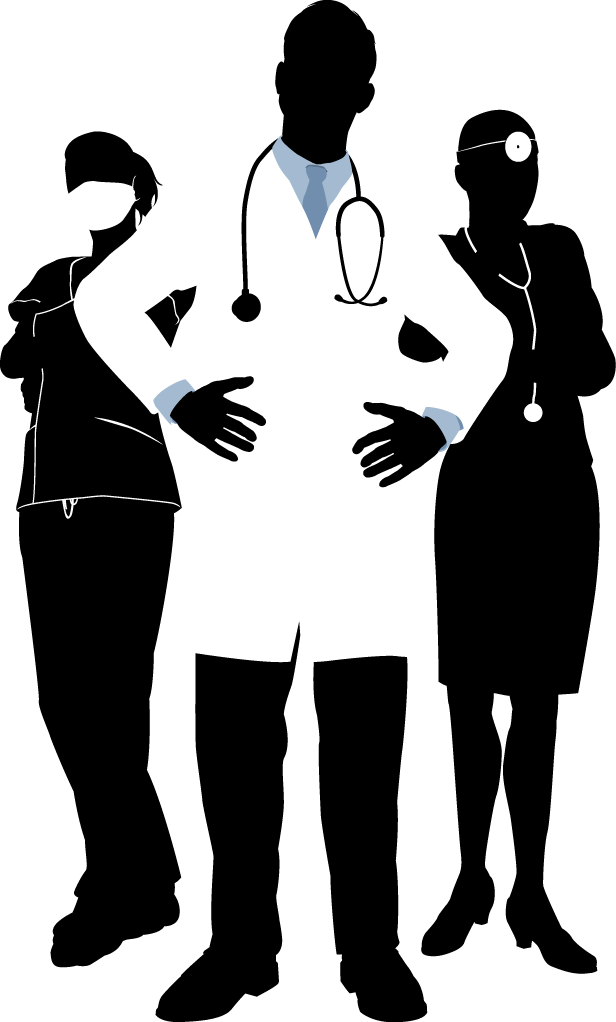 Png Freeuse Physician Photography Illustration Doctors - Nurse And Doctor Silhouette Clipart (616x1022), Png Download