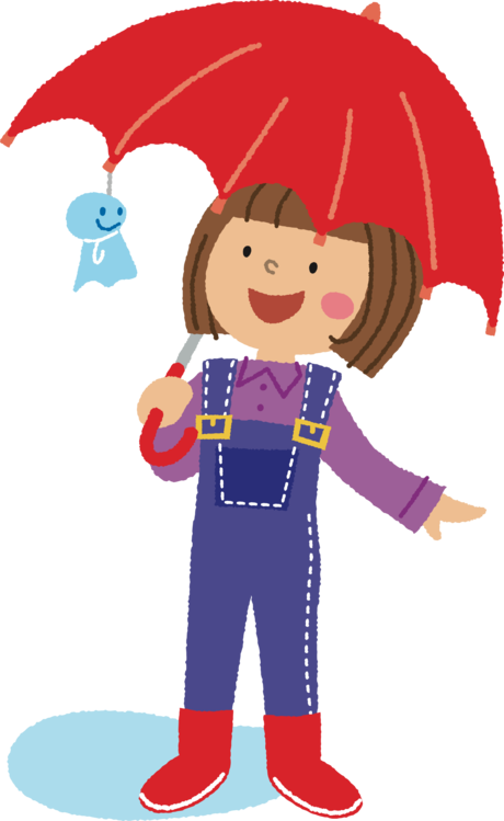 460 X 749 3 - Cartoon With Umbrella Png Clipart (460x749), Png Download