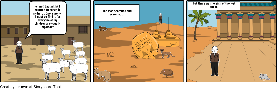 The Lost Sheep - Cartoon Clipart (1164x385), Png Download