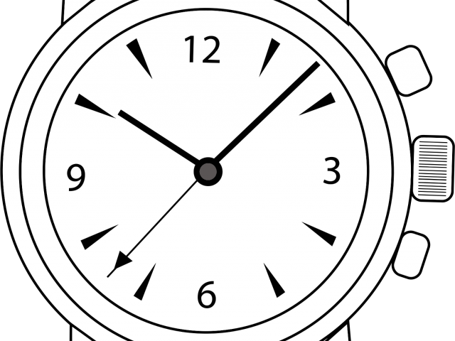 Vector Library Download Watch Free On Dumielauxepices - Drawing Picture Of Watch Clipart (640x480), Png Download