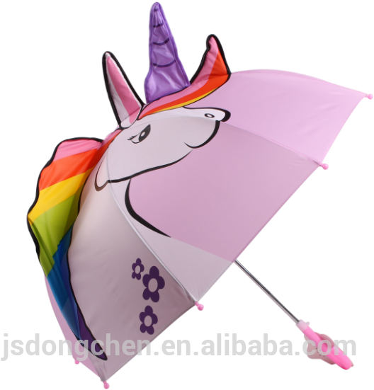 Cartoon Pony Design Windproof Kids Rain Umbrella Cheap - Umbrella Clipart (640x609), Png Download