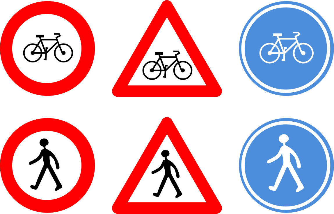 Road Signs, Bicycle, Cycle, Bike - Traffic Signs Clipart - Png Download (960x615), Png Download