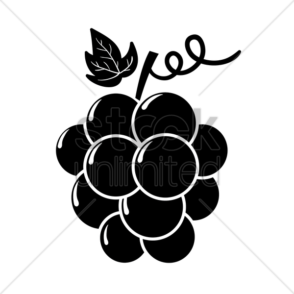 Silhouette Of Grapes - Illustration Clipart (600x600), Png Download