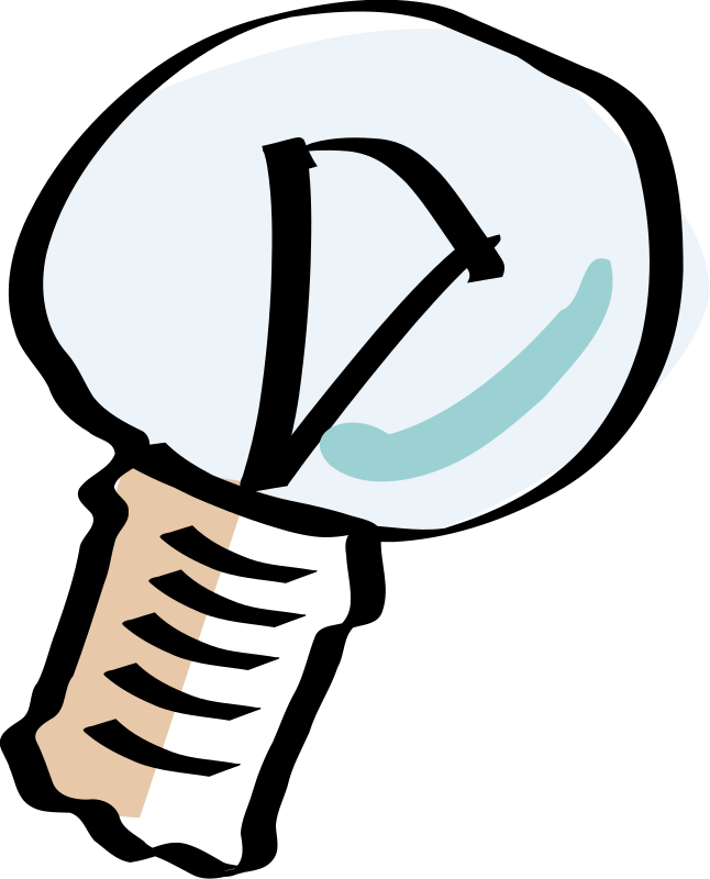 Clipart Bulb - Cartoon Light Bulb Off - Png Download (646x800), Png Download