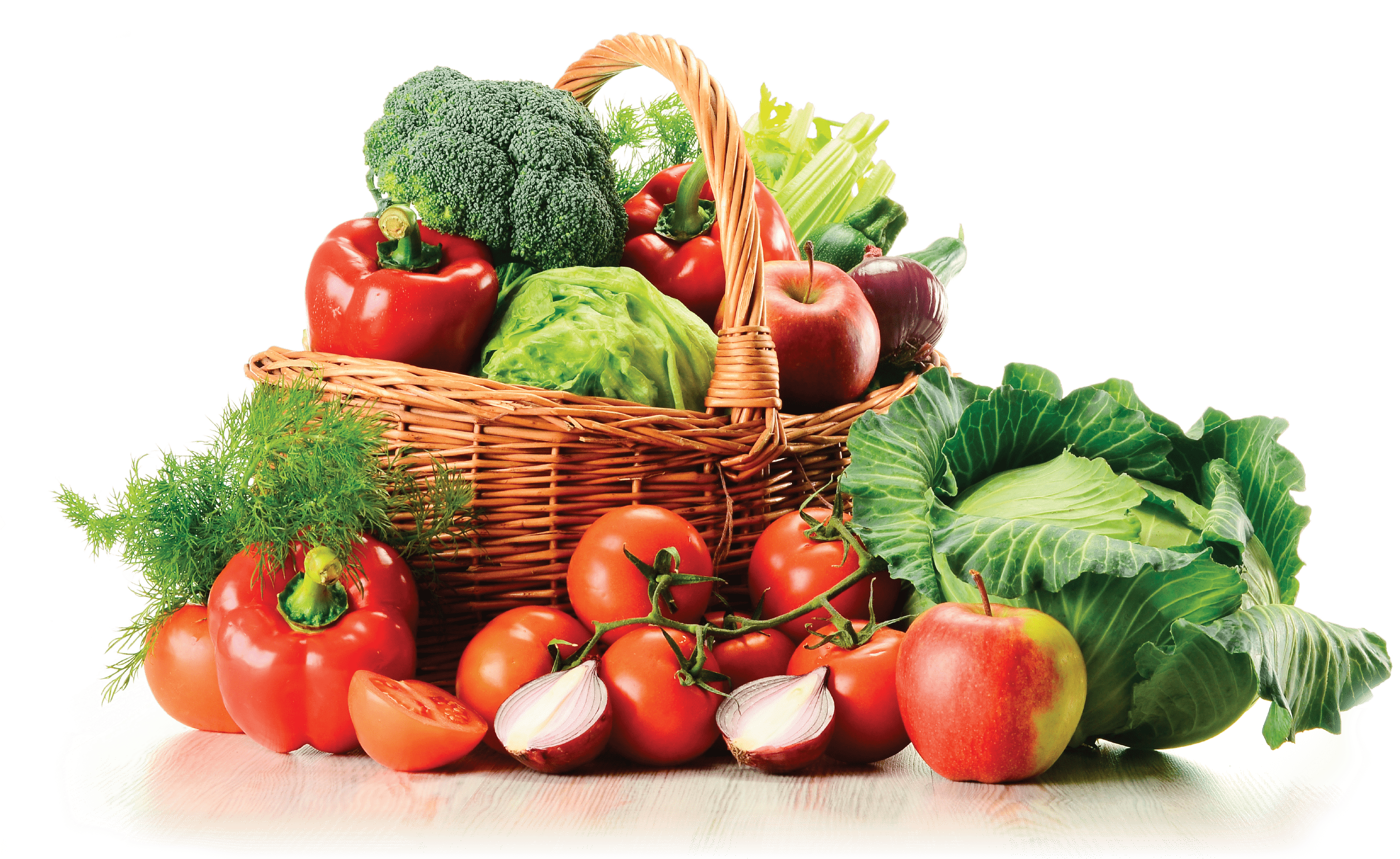 Basket Of Vegetables Clipart , Png Download - Assorted Fruits And Vegetable...