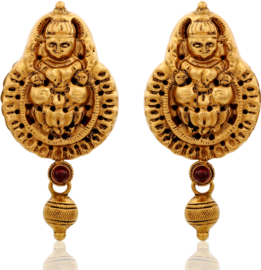 Divine Goddess Lakshmi Earrings - Brass Clipart (1000x1000), Png Download