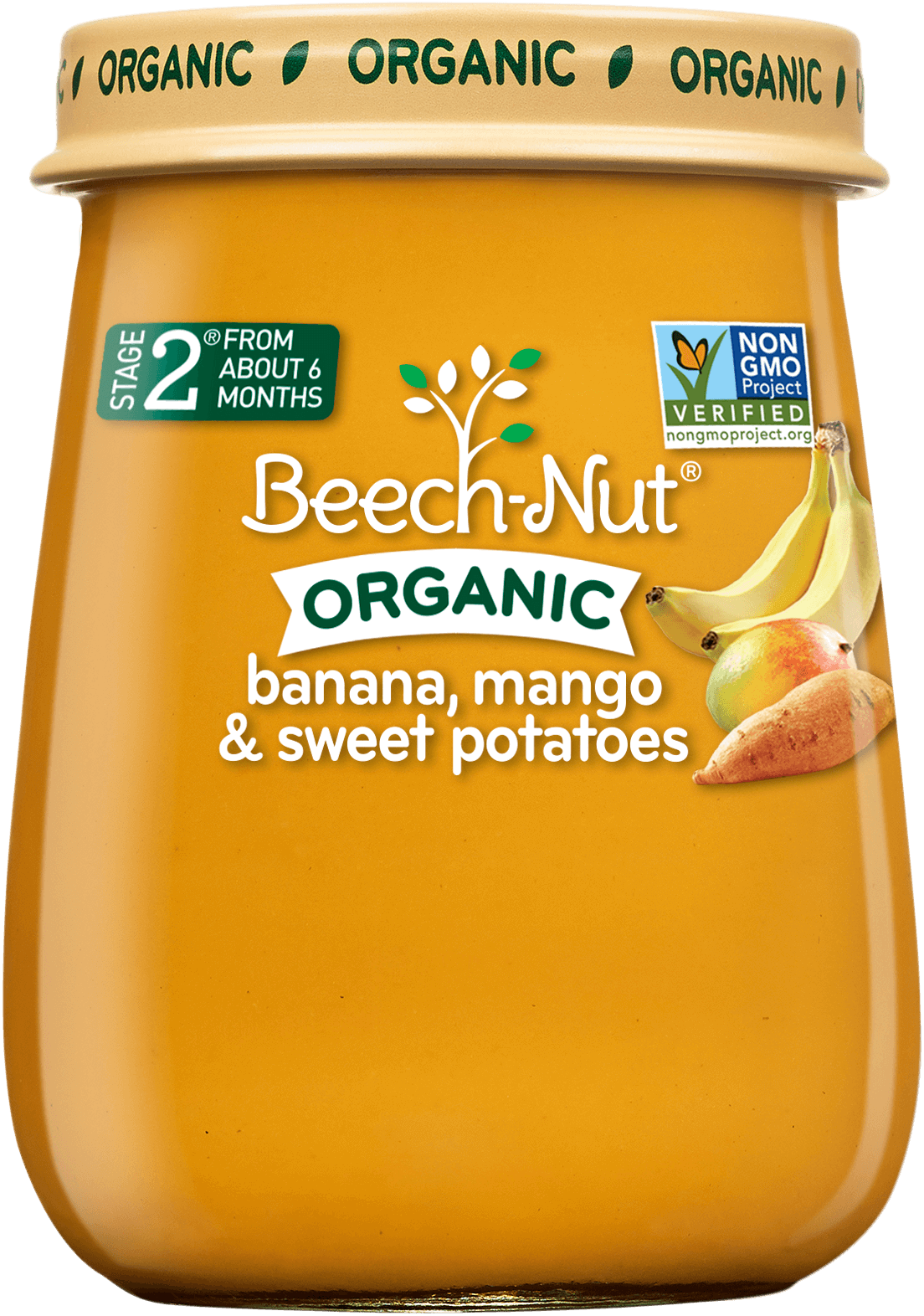Organic Banana, Mango & Sweet Potatoes Jar - Beech Nut Baby Food Stage 2 Organic Clipart (1104x1572), Png Download