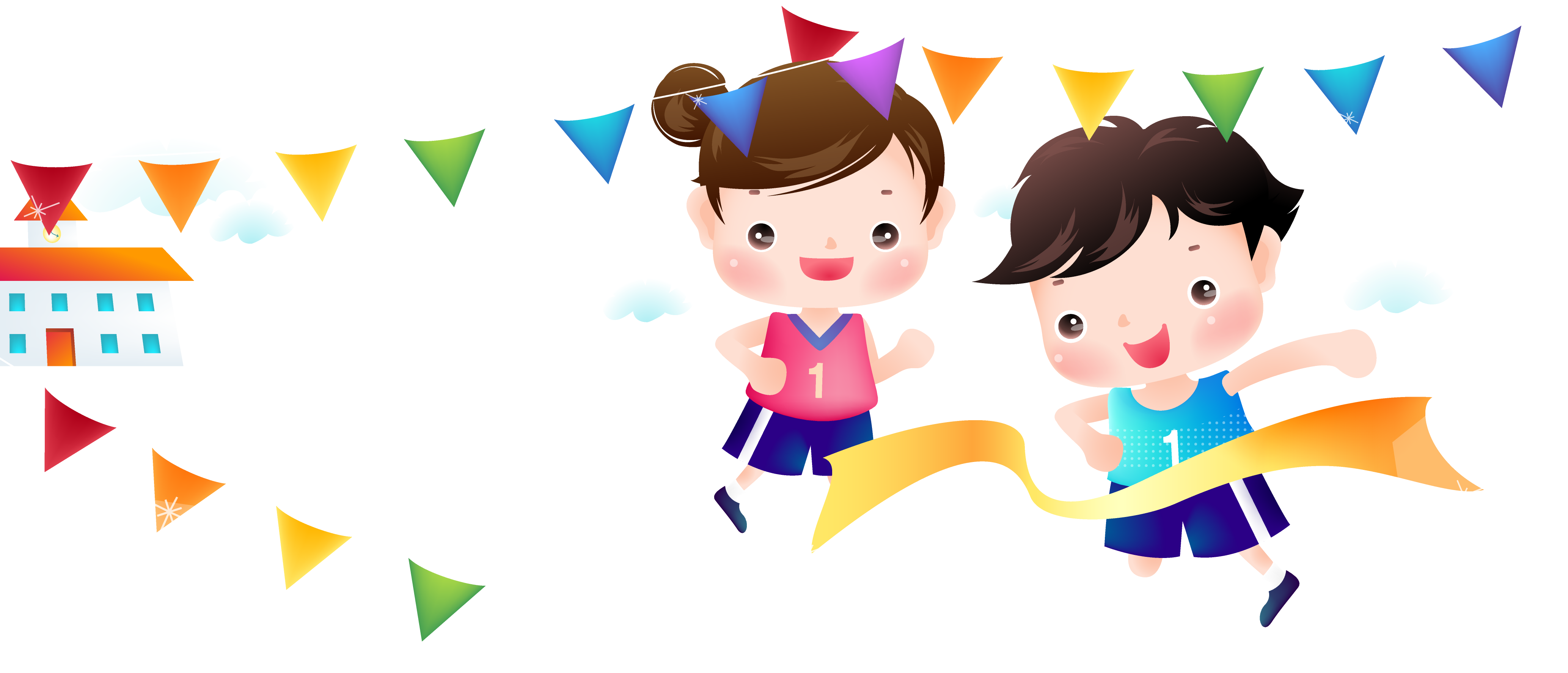 Cartoon Sports Day - Sports Day Sport Cartoon Clipart (4134x1773), Png Download