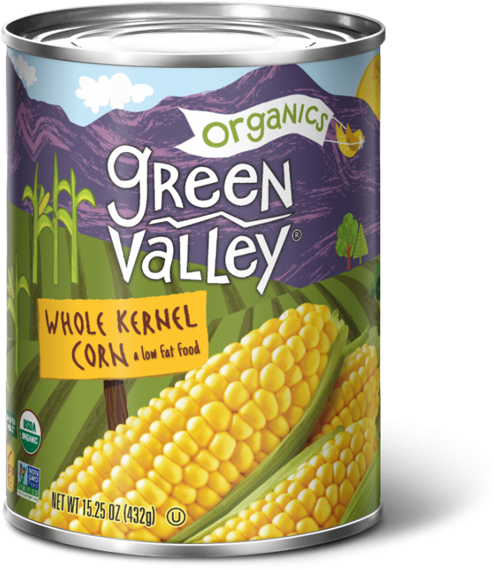 Our Whole Kernel Corn - Green Valley Organics Peas 15.5 Oz Clipart (880x1100), Png Download