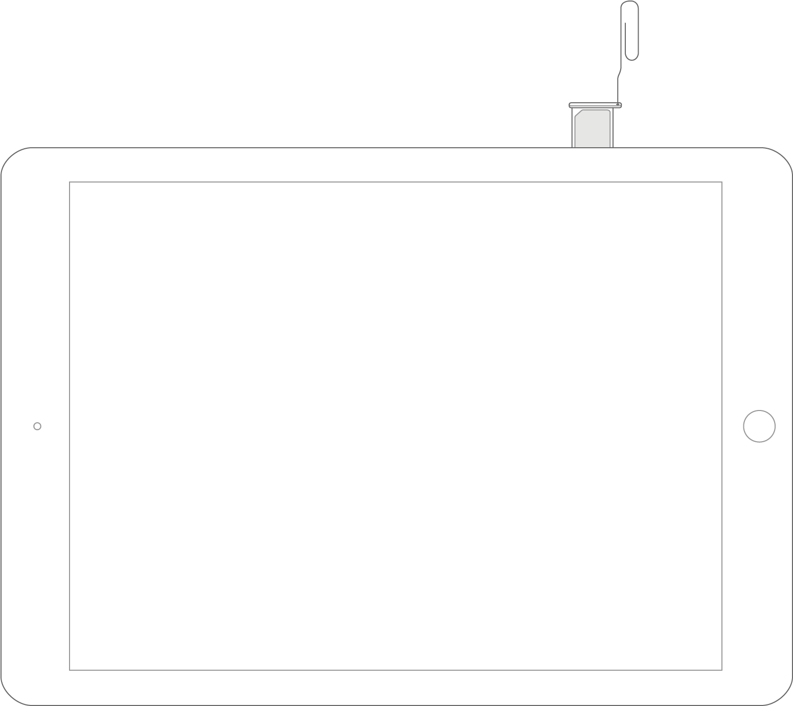 Sim Tray On Ipad - Office Supplies Clipart (1560x1380), Png Download