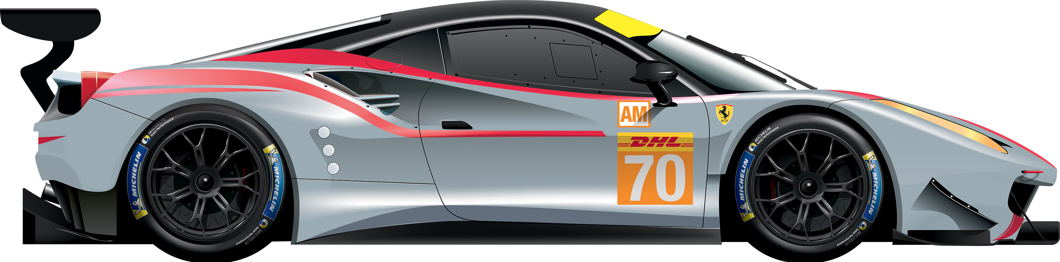 Ferrari F488 Gte Photos & Videos Clipart (3543x877), Png Download