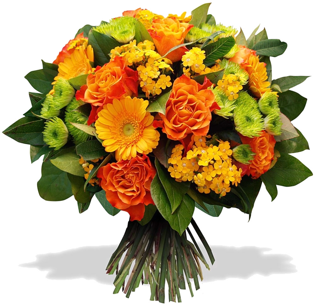 Bouquet Orange , Png Download - Bouquet Fete Des Grand Mere Clipart (1025x993), Png Download