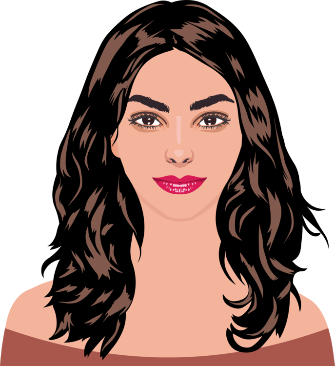 Brown Hair Eyebrow Woman Hair Coloring - Brown Hair Girl Clip Art - Png Download (687x750), Png Download