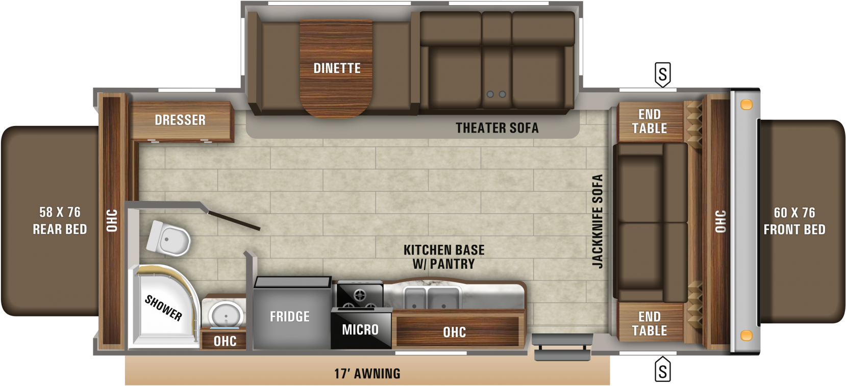 2019 Jay Feather X22n Floorplan - Floor Plan Clipart (1800x911), Png Download