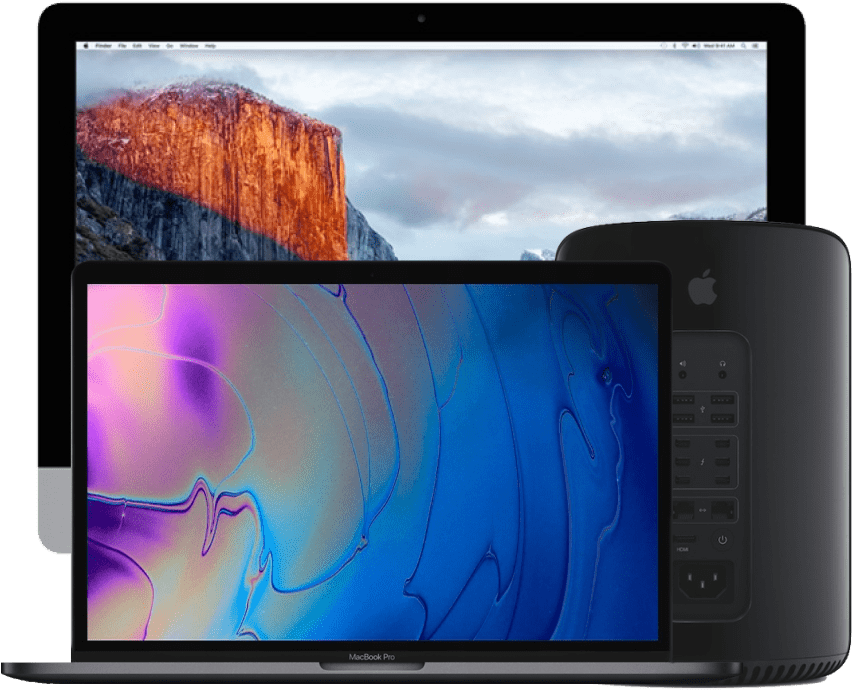 Various Damaged Mac Brand Devices - Imac Clipart (875x739), Png Download